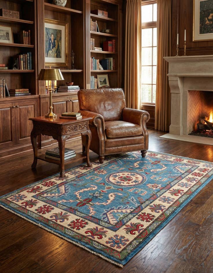 Detail image of 3' 10 x 5' 10  Hand Knotted Kazak Rug