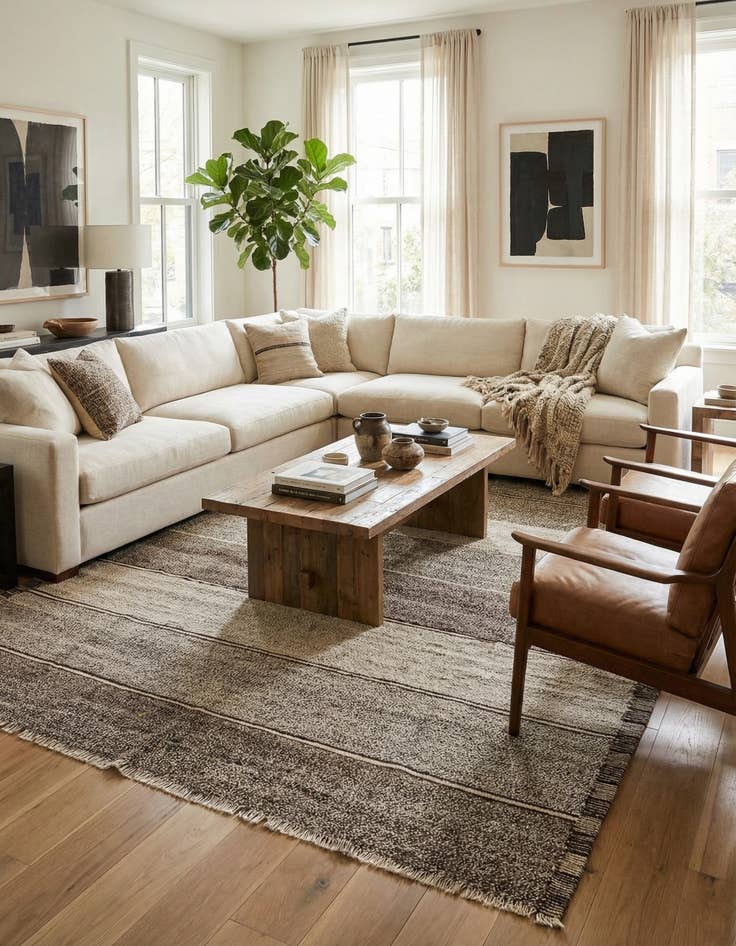 Detail image of  6' 10 x 9' 2  Hand Woven Kilim Modern Wool Rug