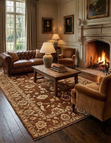 5' 8 x 9' 8 Hand Knotted Peshawar Ziegler Rug