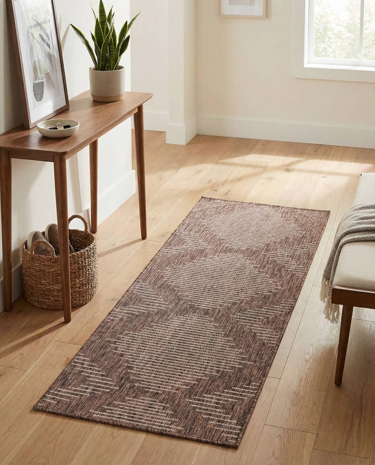 Detail image of 2' x 6' Easy-Clean Modern Indoor / Outdoor Runner Rug