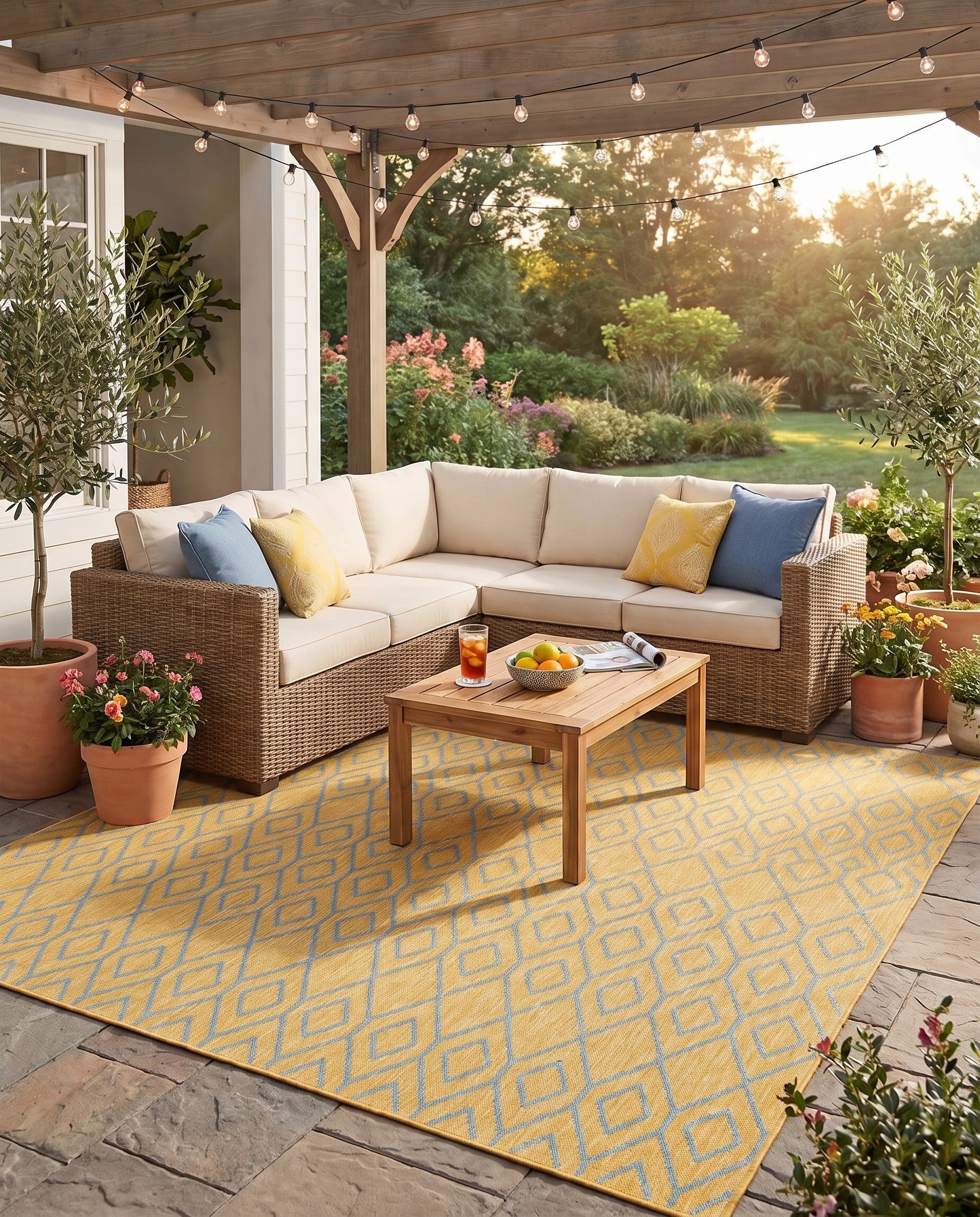 10' 8 x 10' 8 Easy-Clean Jill Zarin Turks and Caicos Indoor / Outdoor Square Rug