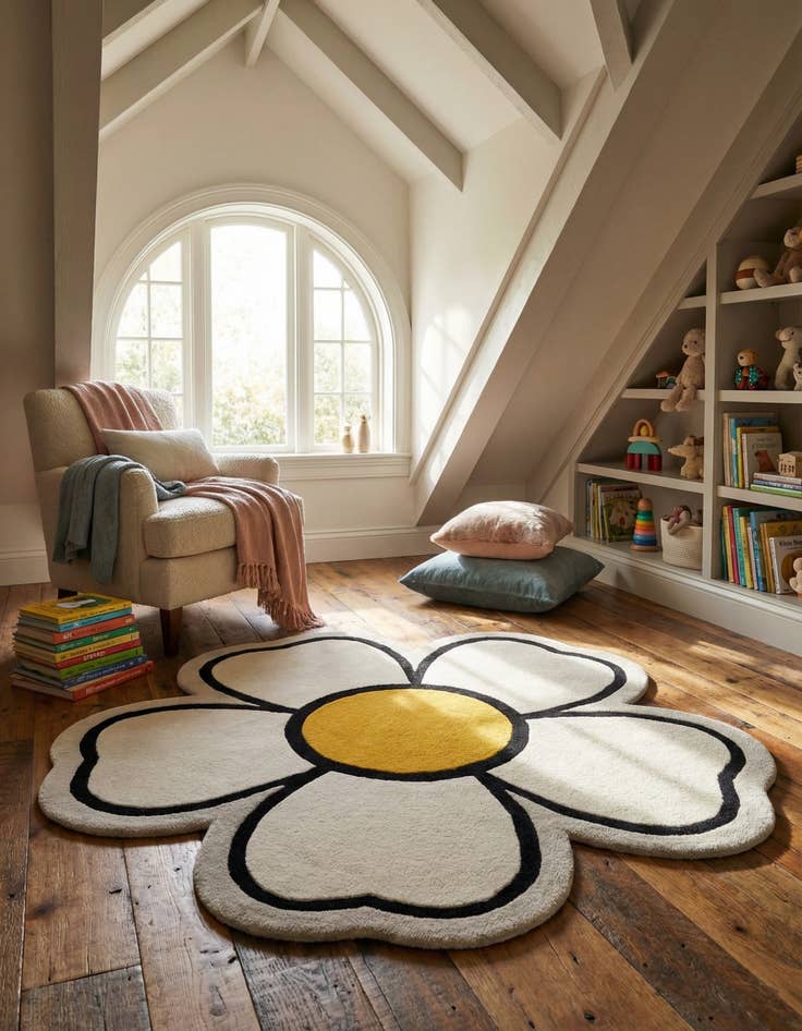 Detail image of 6' 11 x 6' 11 Playtime Kids Wool Freeform Rug