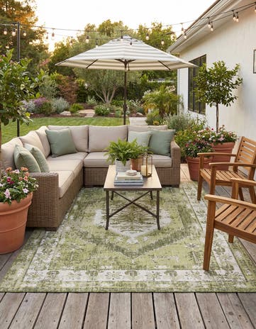 7' x 10' Easy-Clean Traditional Indoor / Outdoor Rug