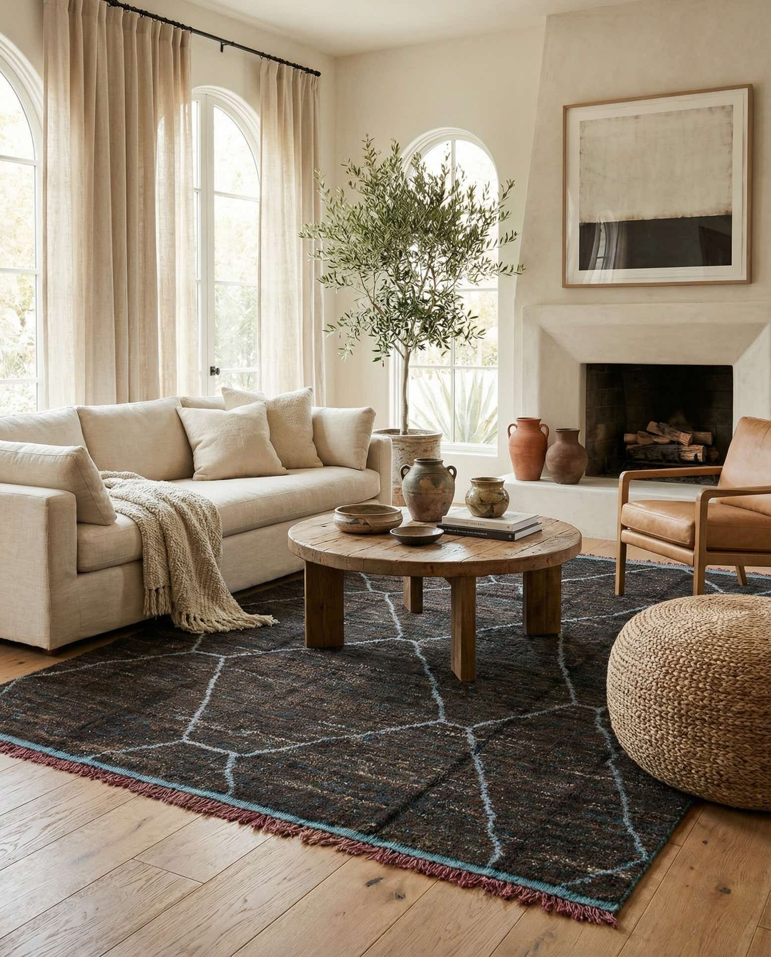 8' x 10' 9 Hand Knotted Moroccan Wool Rug