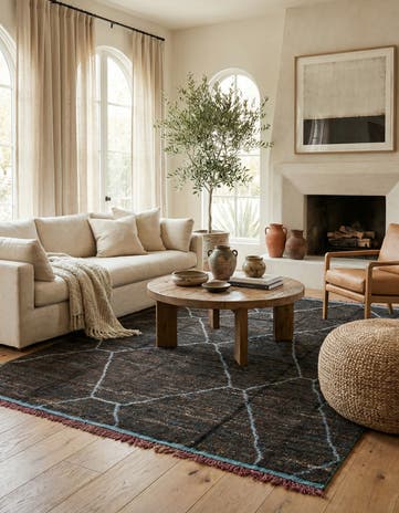 8' x 10' 9 Hand Knotted Moroccan Wool Rug