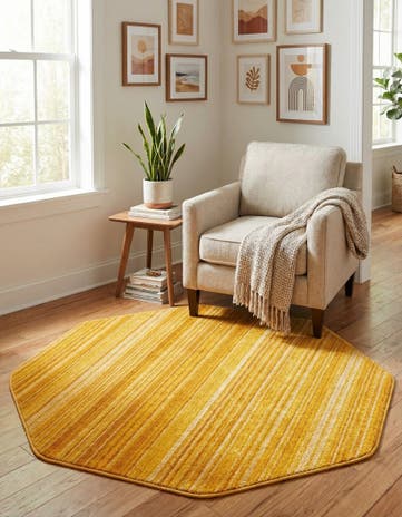 Yellow Gemstone Octagon Rug