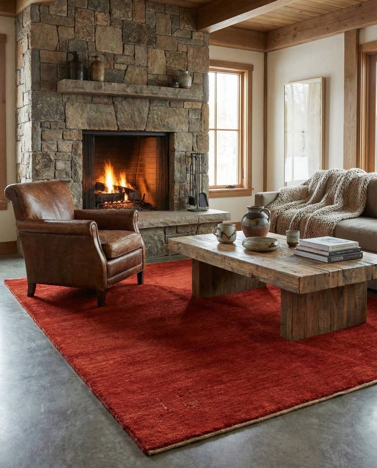 Detail image of 5' 1 x 6' 8 Hand Knotted Gabbeh Persian Wool Rug