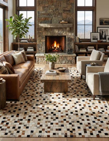 8' x 10' Cowhide - Patchwork Rug