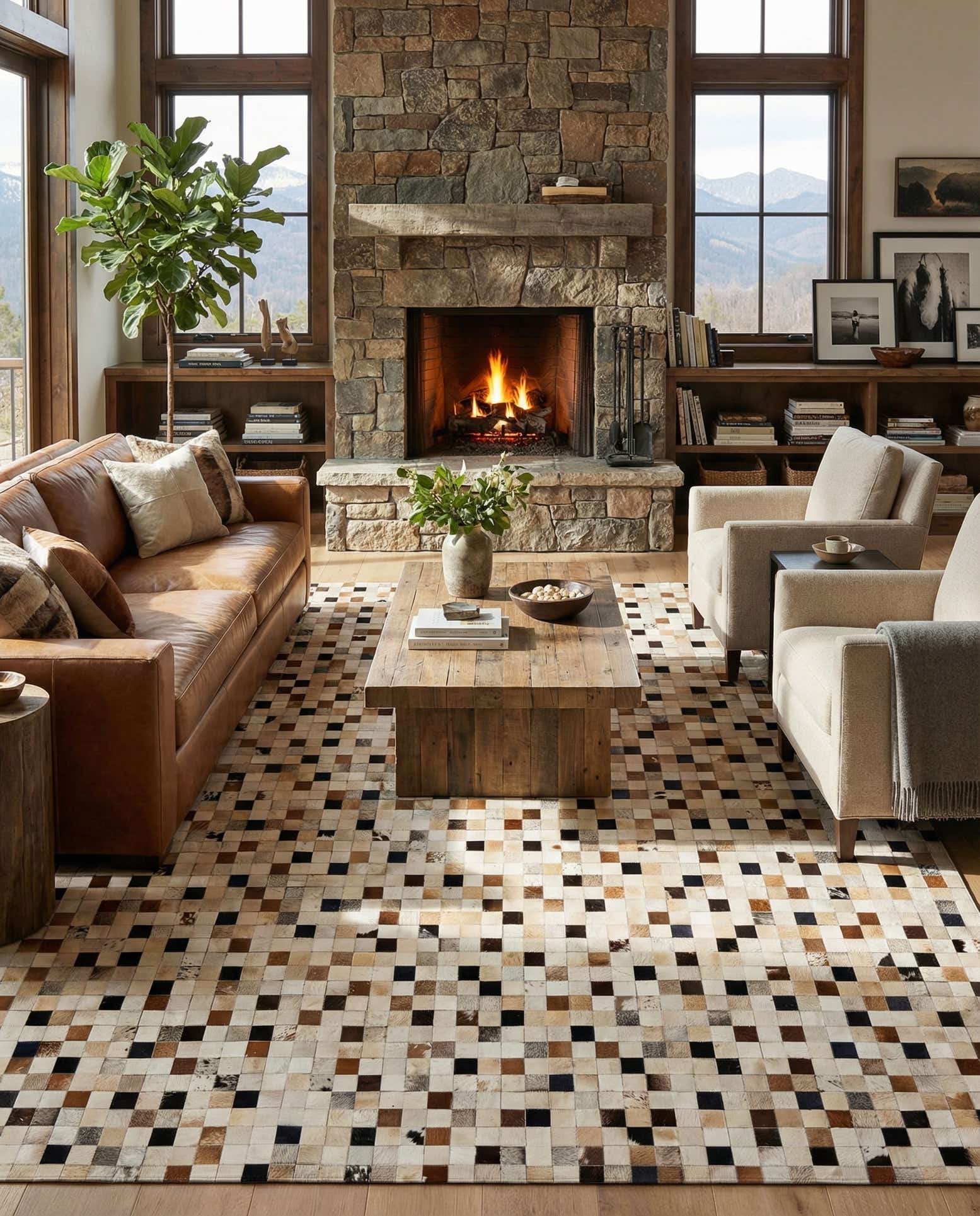 8' x 10' Cowhide - Patchwork Rug
