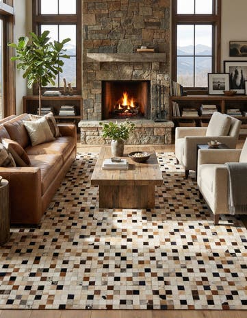 8' x 10' Cowhide - Patchwork Rug