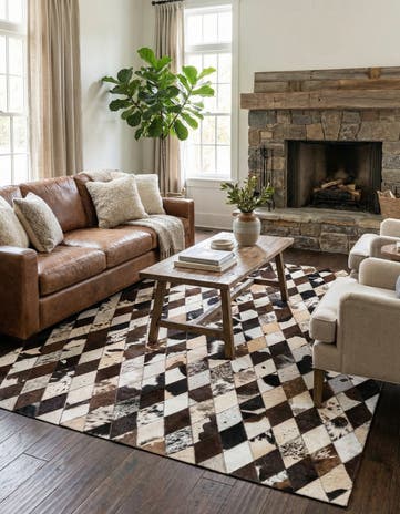 4' 8 x 6' 6 Cowhide Stocks Rug