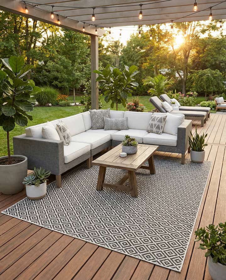 7' 10 x 11' Easy-Clean Jill Zarin Costa Rica Indoor / Outdoor Rug
