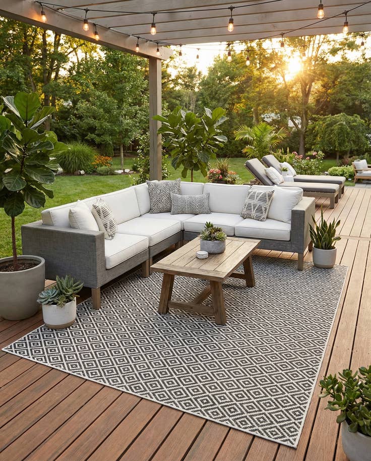 Detail image of 7' 10 x 11' Easy-Clean Jill Zarin Costa Rica Indoor / Outdoor Rug