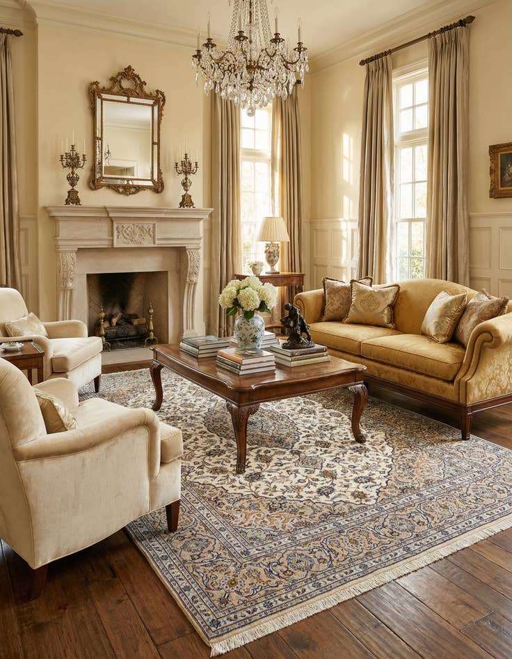 Detail image of 8' 2 x 8' 6 Tabriz Wool Square Rug