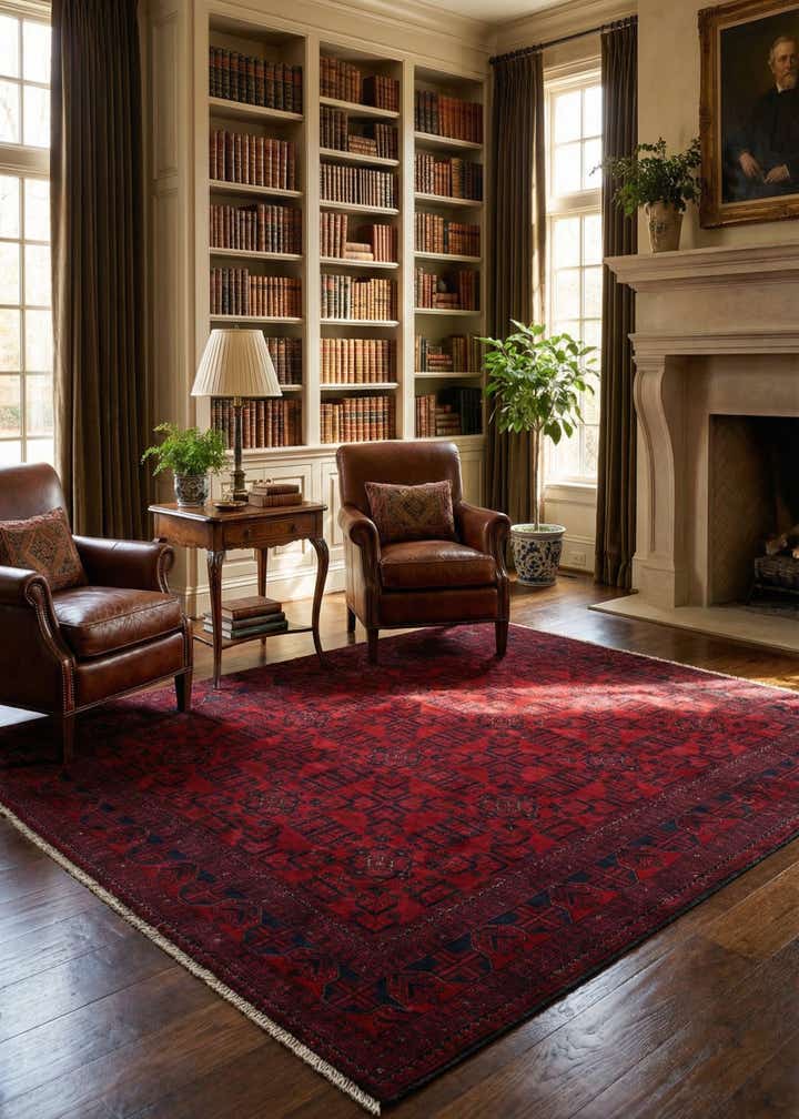 6' 10 x 9' 7 Hand Knotted Khal Mohammadi Wool Rug