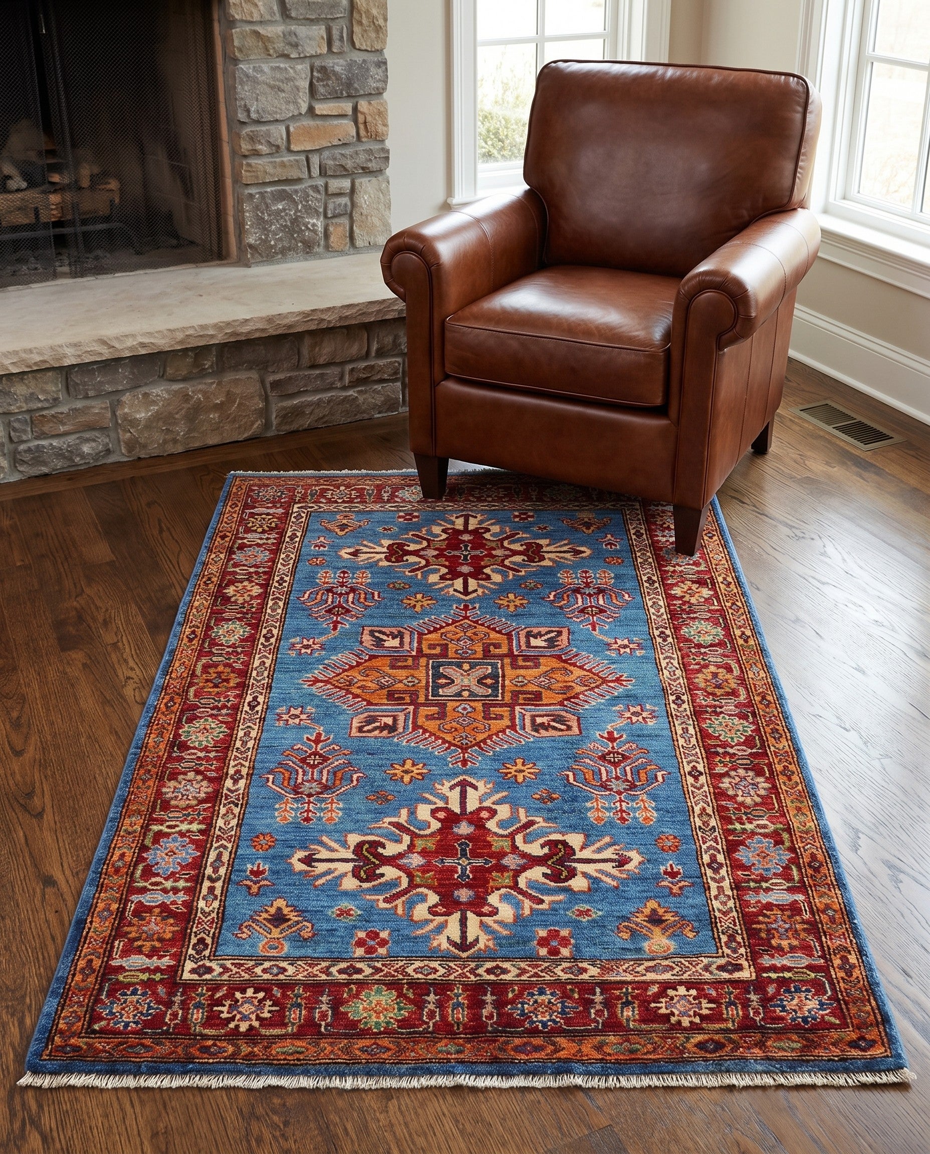 3' 6 x 5' 1 Hand Knotted Kazak Rug