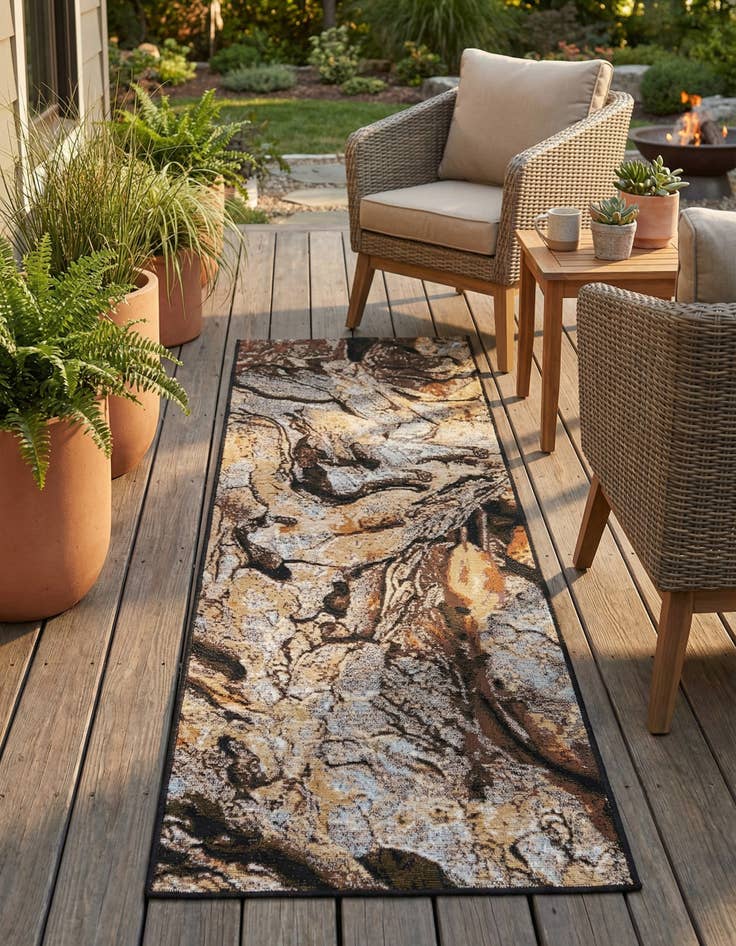 Detail image of 2' x 6'  Washable Modern Indoor / Outdoor Runner Rug