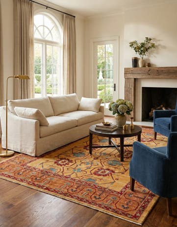 6' 8 x 9' 5 Hand Knotted Ziegler Wool Rug