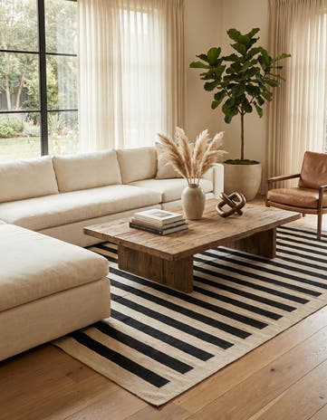 6' 7 x 9' 7 Hand Woven Kilim Modern Wool Rug
