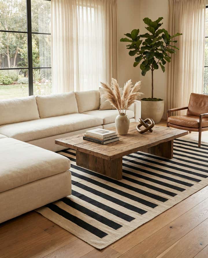 6' 7 x 9' 7 Hand Woven Kilim Modern Wool Rug