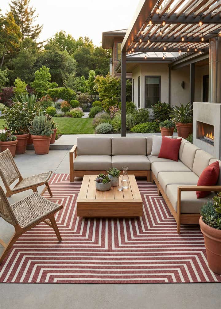 10' x 14' Easy-Clean Modern Indoor / Outdoor Rug