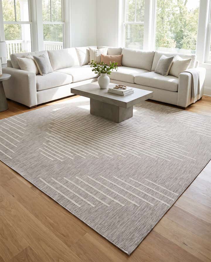 13' x 13' Easy-Clean Modern Indoor / Outdoor Square Rug