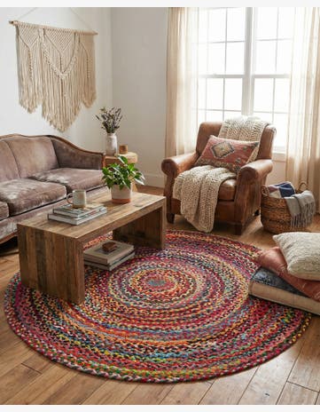 Handmade Braided Chindi Round Rug