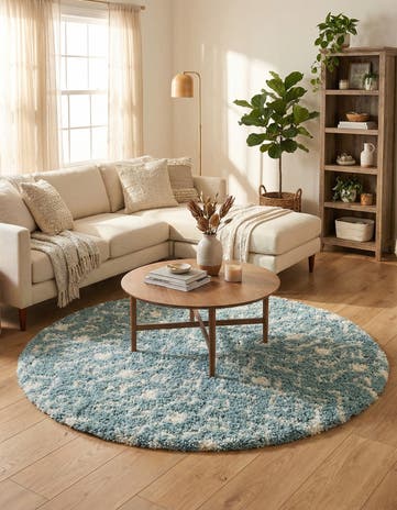 6' x 6' Moroccan Trellis Shag Round Rug