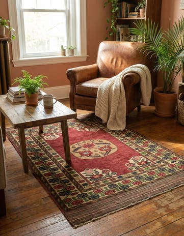 4' 4 x 5' 10 Hand Knotted Sumak Wool Rug
