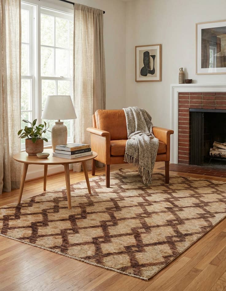 Detail image of  4' 2 x 5' 8  Hand Knotted Darya Wool Rug