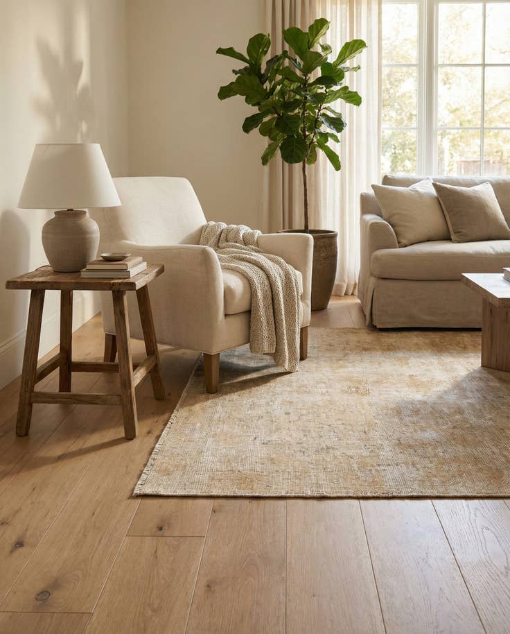 Detail image of 3' 1 x 4' 7 Hand Knotted Ultra Vintage Persian Wool Rug