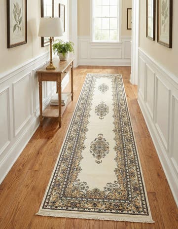 Cream Nain Design Runner Rug