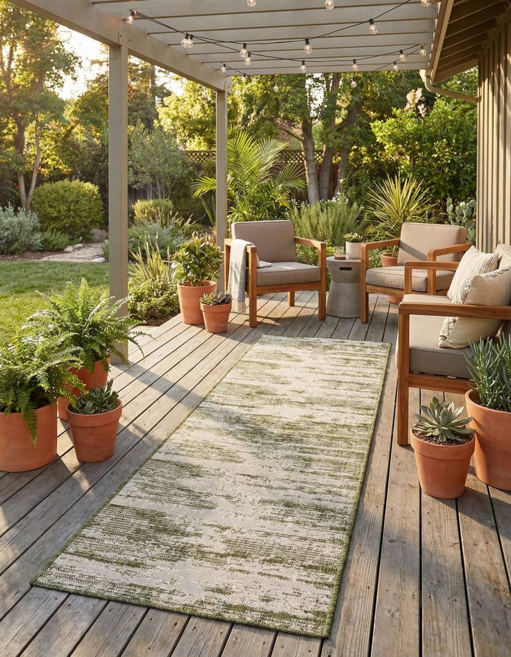 Detail image of 2' 7 x 10'  Washable Modern Indoor / Outdoor Runner Rug