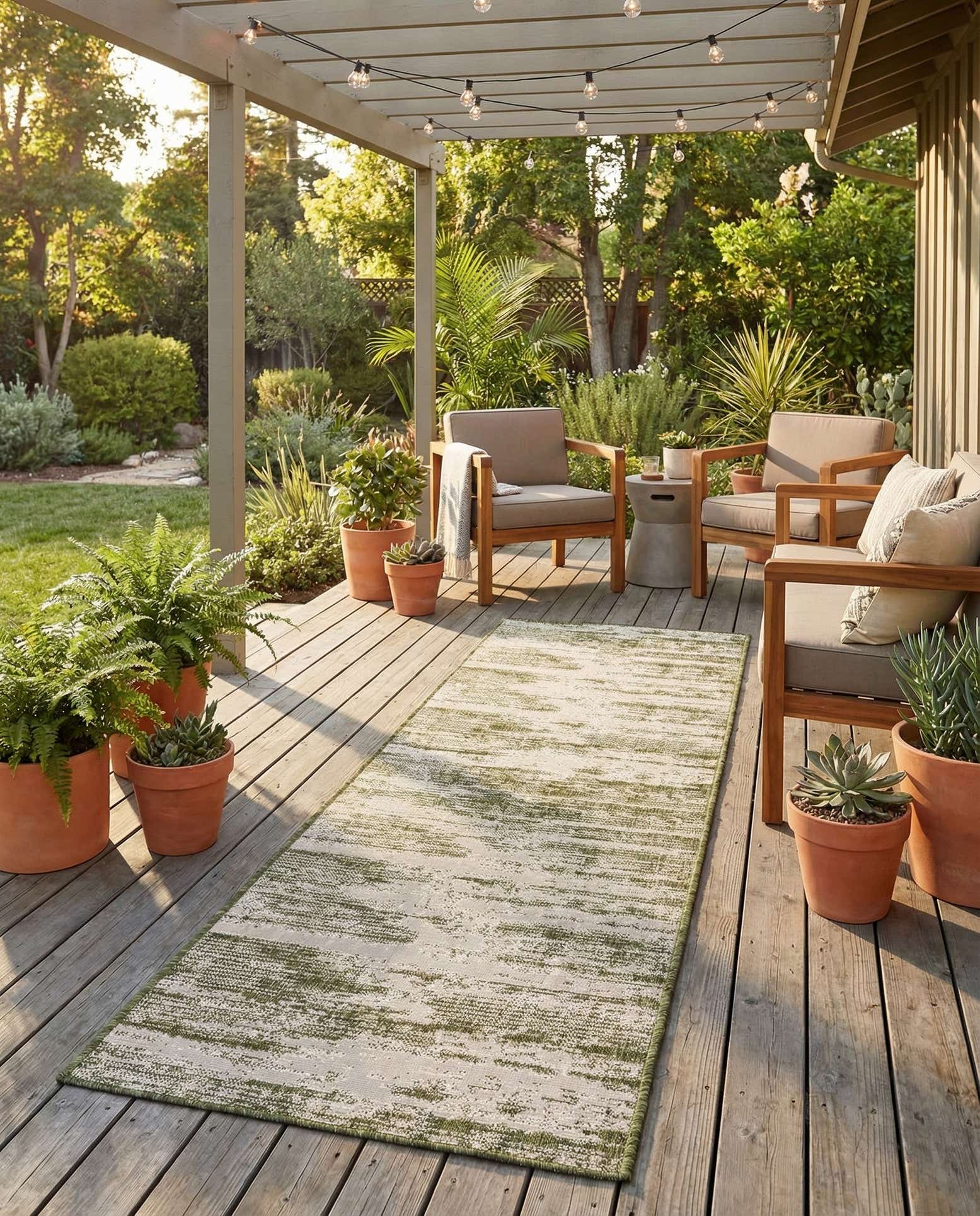 2' 7 x 10' Easy-Clean Modern Indoor / Outdoor Runner Rug
