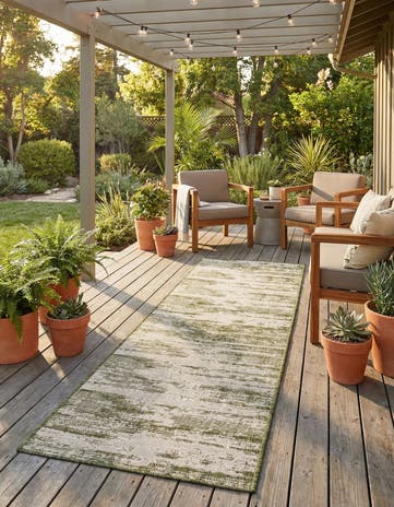 2' 7 x 10' Easy-Clean Modern Indoor / Outdoor Runner Rug