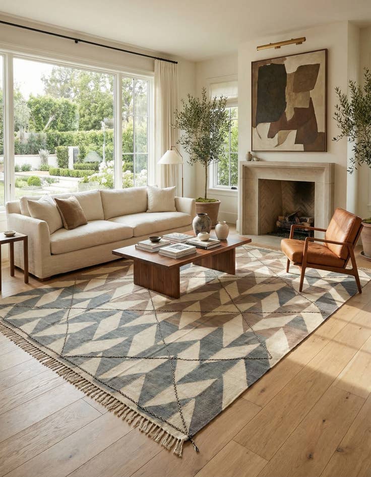 Detail image of 10' 1 x 13' 6  Hand Woven Kilim Modern Wool Rug