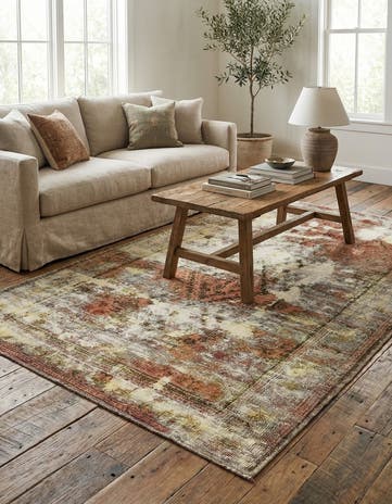 4' 3 x 6' 4 Hand Knotted Ultra Vintage Persian Wool Rug