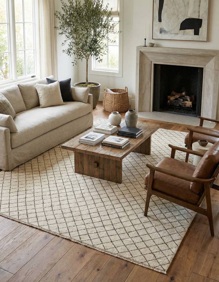 Detail image of  7' 11 x 11' 6  Hand Knotted Moroccan Wool Rug