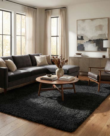  5' 6 x 7' 8 Solid Shag Rug