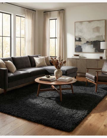 5' 6 x 7' 8 Solid Shag Rug