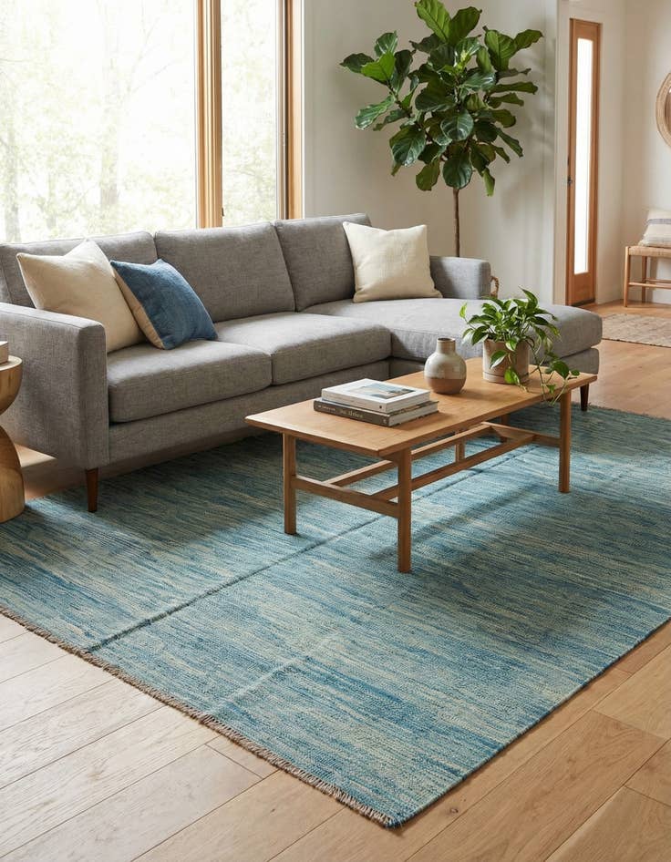 Detail image of  5' x 6' 6  Hand Woven Kilim Modern Wool Rug