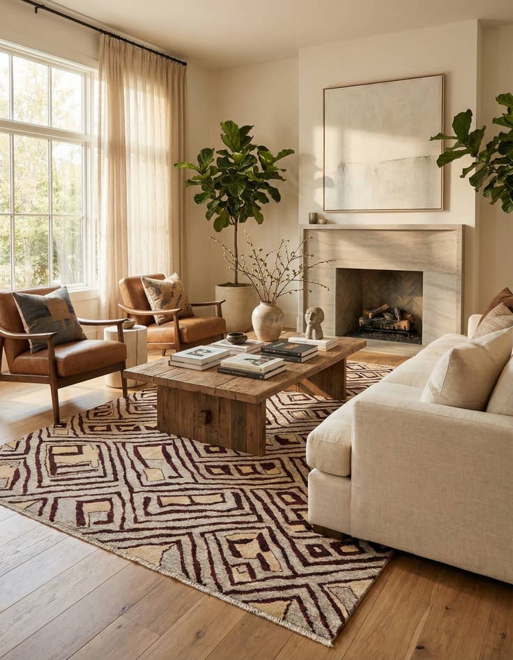 Detail image of 7' 10 x 10'  Hand Knotted Darya Wool Rug