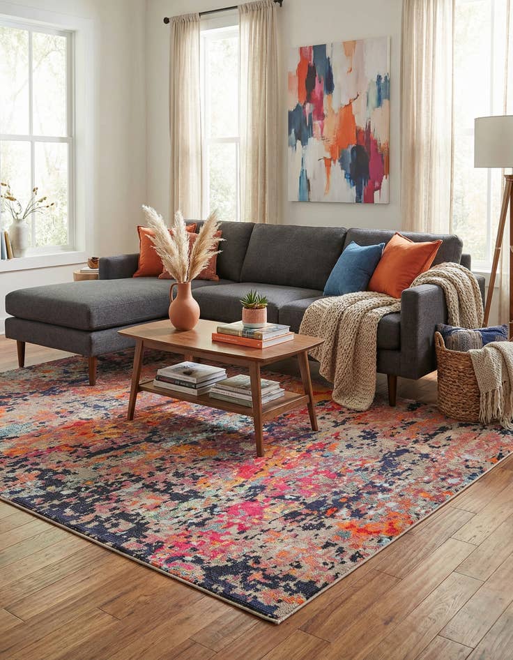 Detail image of 6' x 9'  Washable Vivid Rug