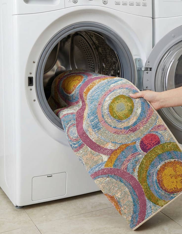 Detail image of  2' 7 x 12'  Washable Modern Indoor / Outdoor Runner Rug