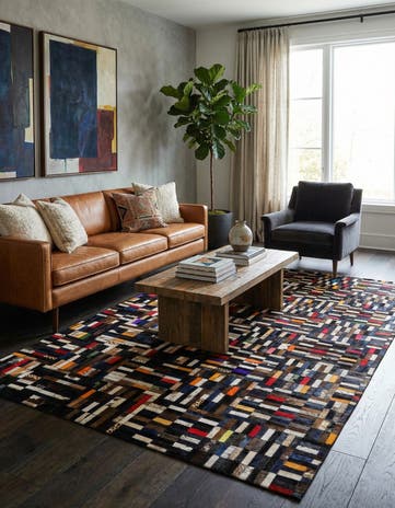 5' 1 x 8' 1 Cowhide - Patchwork Rug