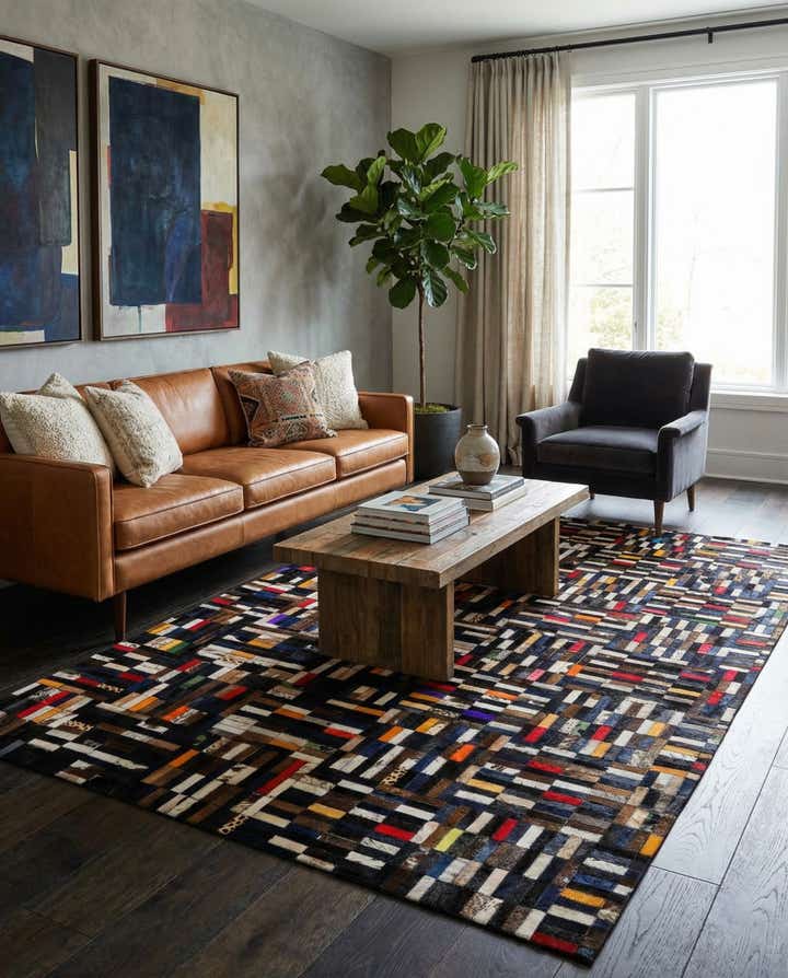 5' 1 x 8' 1 Cowhide - Patchwork Rug