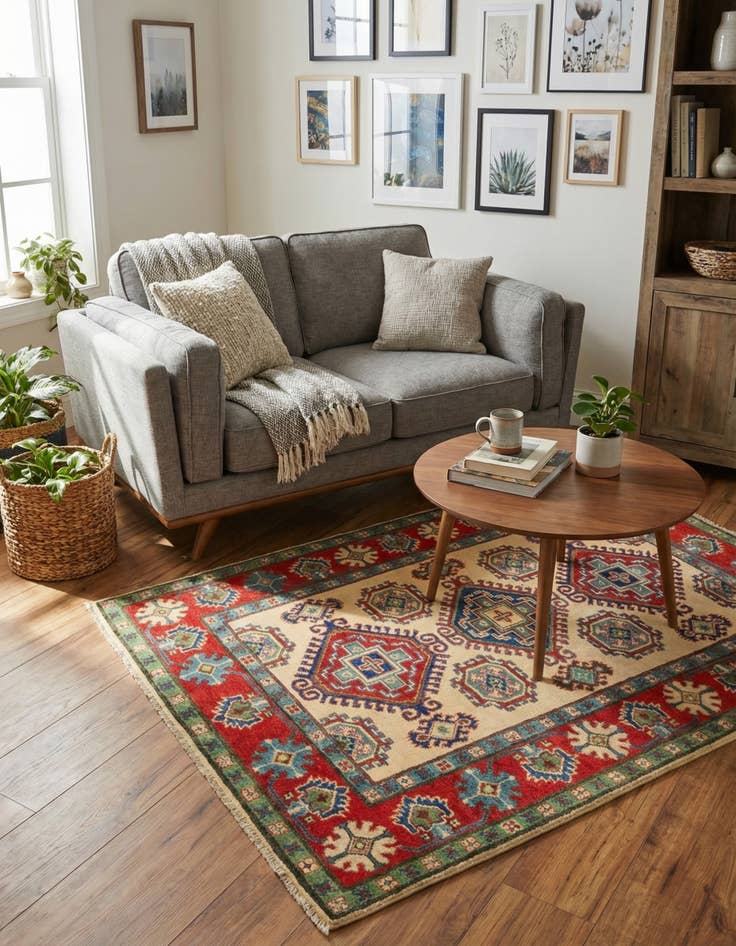 Detail image of 3' 10 x 5' 10  Hand Knotted Kazak Rug