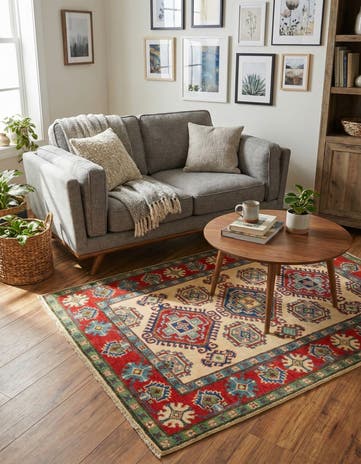 3' 10 x 5' 10 Hand Knotted Kazak Rug