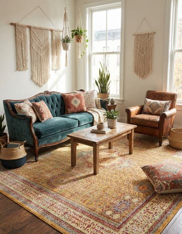Gold Alexis Square Rug