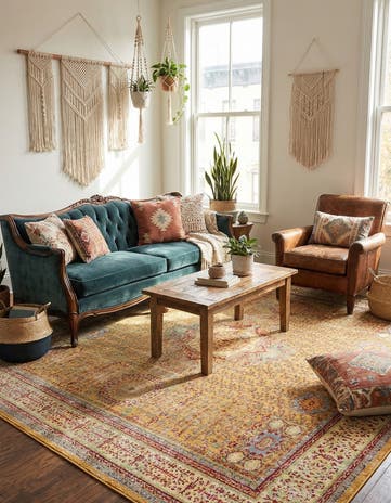 Gold Alexis Square Rug